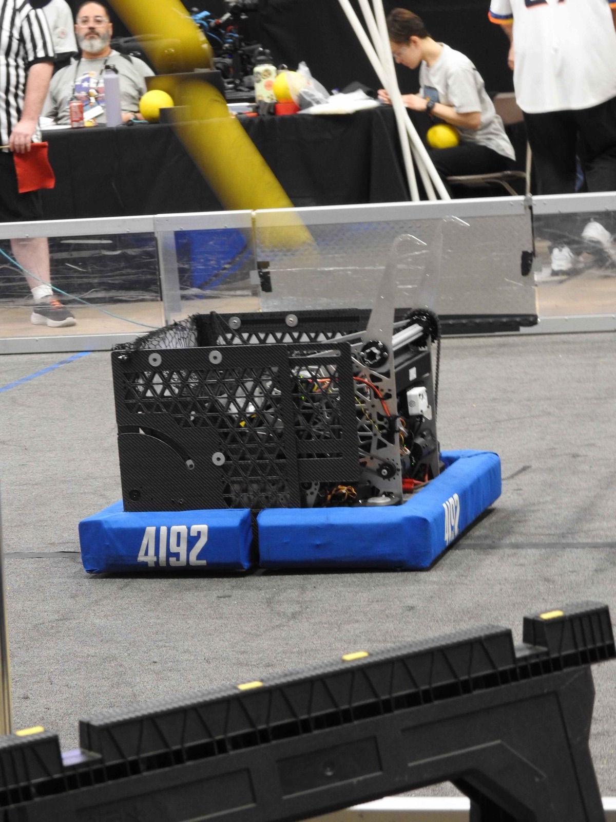 Robot 4192 on the competition field between matches
